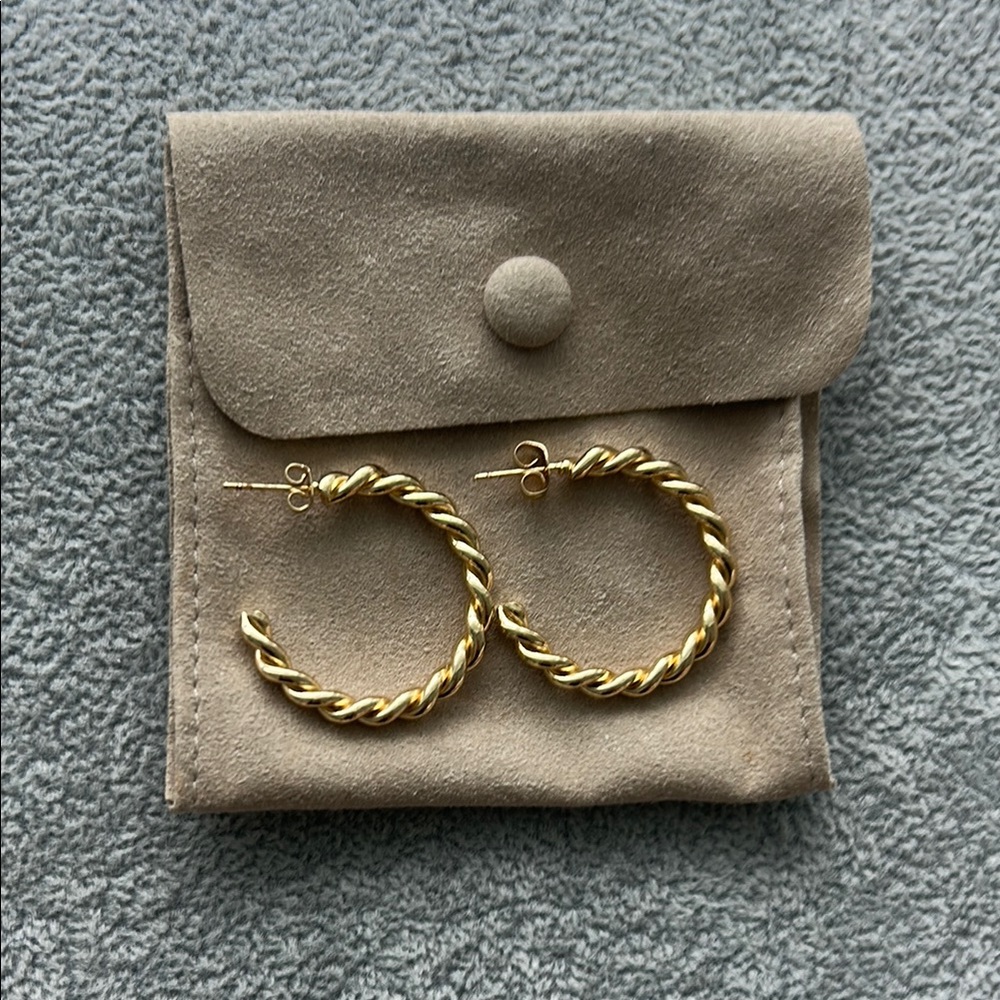 Gold Twisted Hoop Earrings